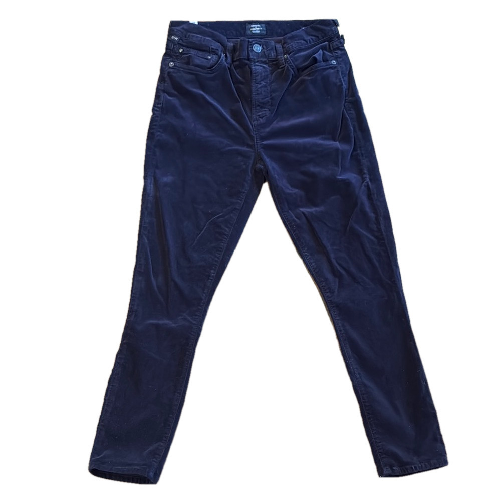 Citizens of Humanity rocket crop navy corduroy skinny pants, size 27 🔵